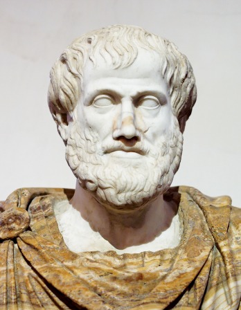 Photo of stone Aristotle statue face