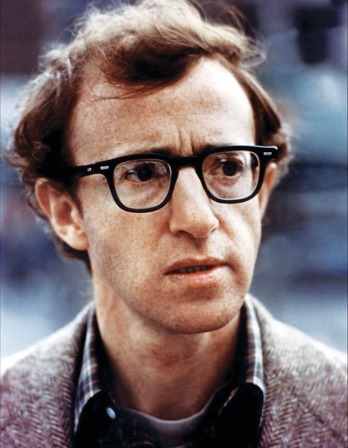 Woody Allen in thick black rim glasses