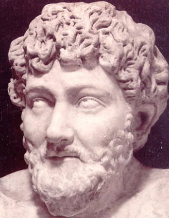Sculpture bust of legendary Greek fabulist Aesop.