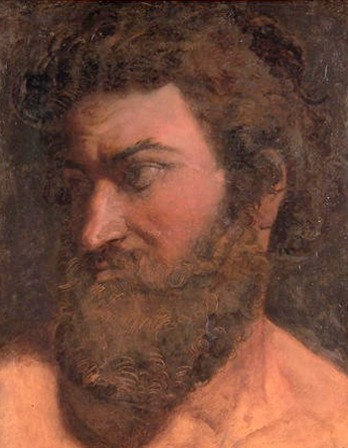 Color portrait of Greek poet Anacreon.