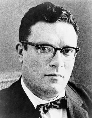 Isaac Asimov Headshot of man in horn-rimmed glasses