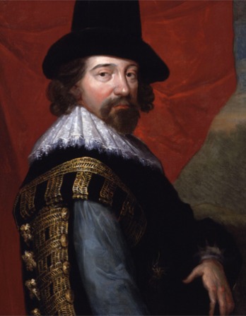 Portrait of Francis Bacon in sixteenth-century armor.