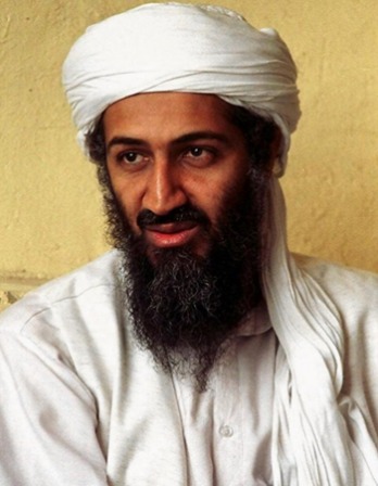 Color photograph of Osama bin Laden, founder of militant Islamist group al-Qaeda.