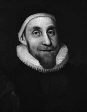 Black and white image of English scholar, writer, and clergyman Robert Burton.
