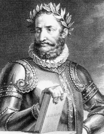 Engraving of Portuguese poet Luís de Camões.