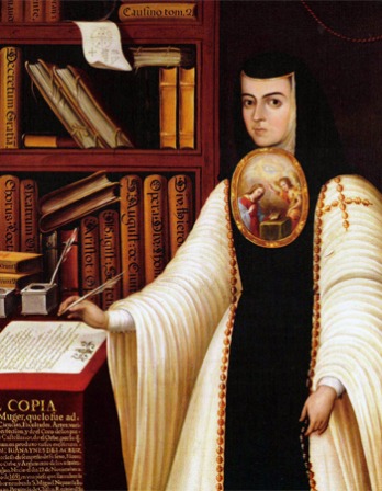 Portrait of Sister Juana Inés de la Cruz in a nun's habit.