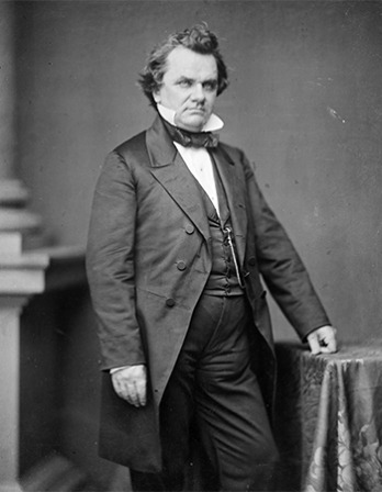 Photograph of American politician and orator Stephen Douglas standing.