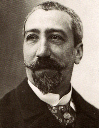 Anatole France Black and white photograph of French man of letters Anatole France.