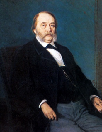 Painting of Ivan Goncharov sitting in a chair.