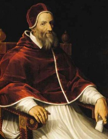Portrait of Pope Gregory XIII seated.
