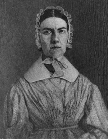 Drawing of a woman in a bonnet and wide collar