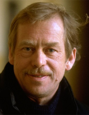 Color photograph of Czech playwright, poet, and political dissident Václav Havel.