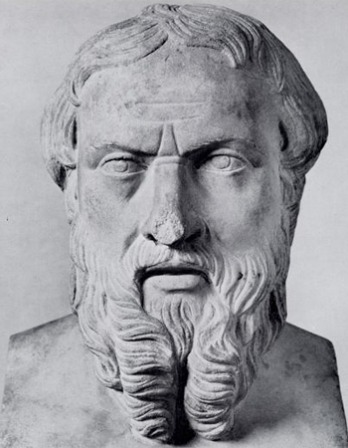 Sculpture bust of Greek historian Herodotus.