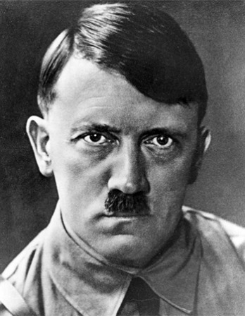 Black and white photograph of former chancellor and Führer of Germany Adolf Hitler.