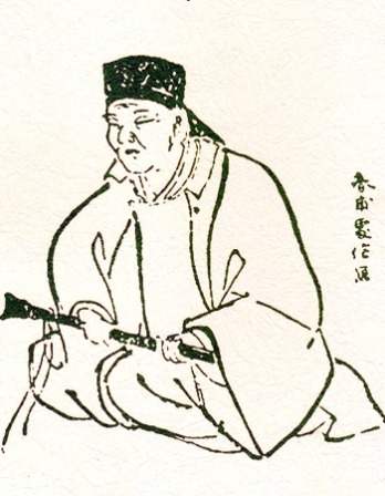 Black and white image of Japanese haiku poet Kobayashi Issa. 