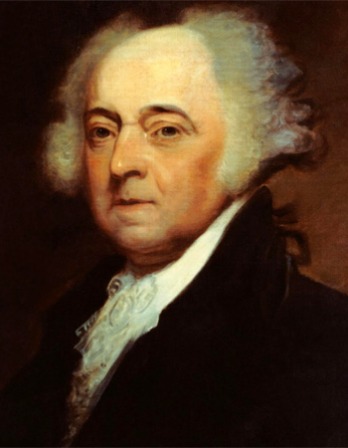 Painted portrait of second President of the United States John Adams.