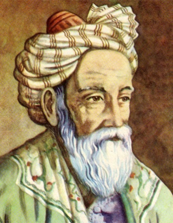 Depiction of Persian mathematician and poet Omar Khayyam.