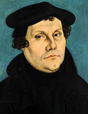 Color portrait of German theologian and reformer Martin Luther.