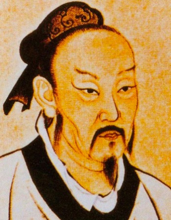 Color painting early Chinese philosopher Mengzi.