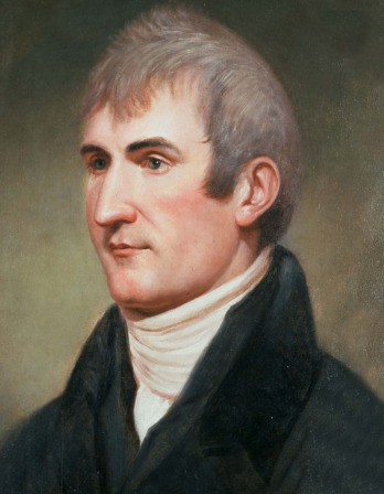 Painting of a gray-haired man looking to the left