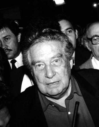 b&w photograph of Octavio Paz in a crowd