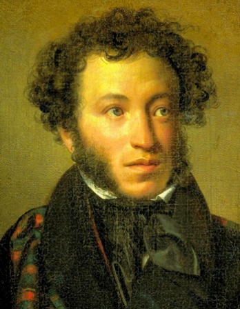 Color portrait of Russian poet, novelist, and dramatist Aleksandr Pushkin.