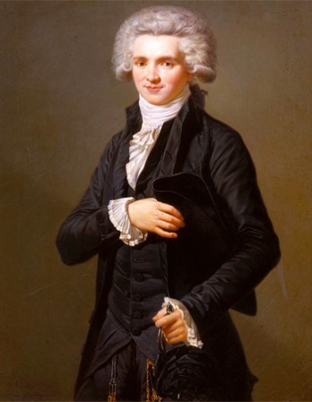 Color portrait of French radical Jacobin leader Maximilien de Robespierre.