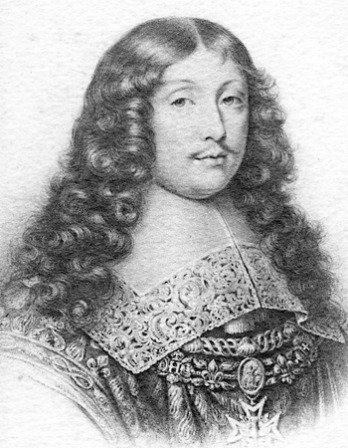 Black and white image of French classical author La Rochefoucauld.