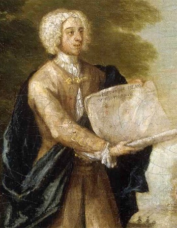 Painting of English privateer Woodes Rogers.