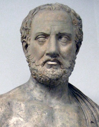 Classical bust of Thucydides.