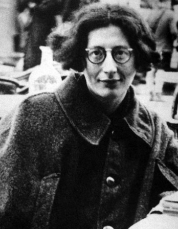 Black and white photograph of French mystic, philosopher, and activist Simone Weil.