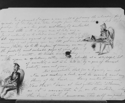 Two Sketches of Old Man with Books