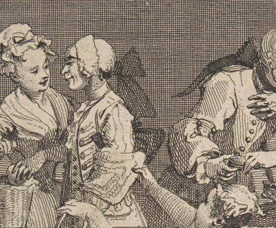 The Laughing Audience (detail), by William Hogarth, 1733. The Metropolitan Museum of Art, Harris Brisbane Dick Fund, 1932.