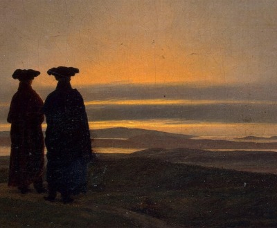 Evening Landscape with Two Men by Caspar David Friedrich.