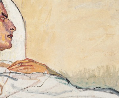 Valentine Godé-Darel in a Hospital Bed, by Ferdinand Hodler, 1914.