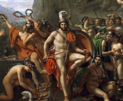 Leonidas at Thermopylae, by Jacques-Louis David, 1814.