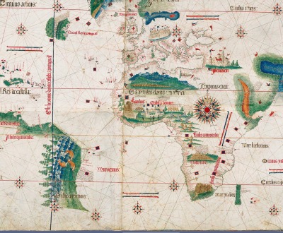 The Cantino planisphere, made by an anonymous cartographer in 1502, shows the world as it was understood by Europeans after their great explorations at the end of the fifteenth century.