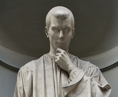 Statue of Machiavelli outside the Uffizi Gallery, Florence.