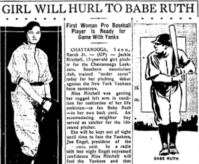 “Girl Will Hurl to Babe Ruth,” Austin Statesman, March 31, 1931.