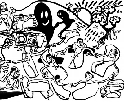 die Seuche (epidemic) (detail), by Paul Chan, 2020