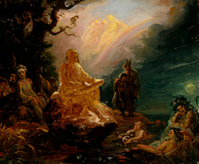 Väinämöinen Playing, by Robert Wilhelm Ekman. Finnish National Gallery.