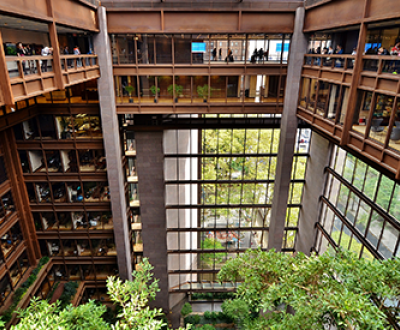 Inside the Ford Foundation Building in midtown Manhattan, 2015. Photograph by Gigi Altarejos.