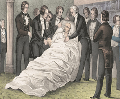 Death of John Quincy Adams at the U.S. Capitol, February 23, 1848, by Currier & Ives. Library of Congress, Prints and Photographs Division.