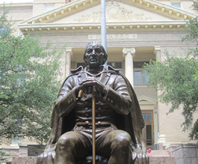 Statue of José Antonio Navarro, Navarro County Courthouse, Corsicana, Texas. Photograph by Billy Hathorn, CC BY-SA 3.0.