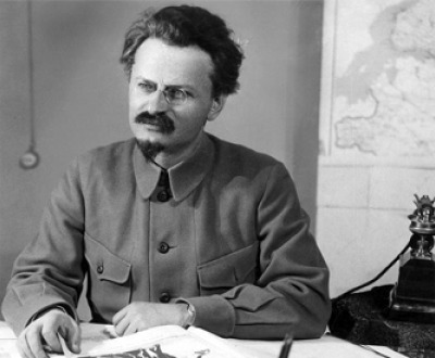 Leon Trotsky at his desk, c. 1920