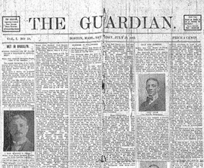 Front page of the Guardian, July 26, 1902. Center for Research Libraries.