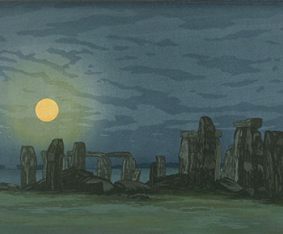 Stonehenge (Moonlight), by Yoshijiro Urushibara (Mokuchu), twentieth century. Fine Arts Museums of San Francisco, California State Library loan.