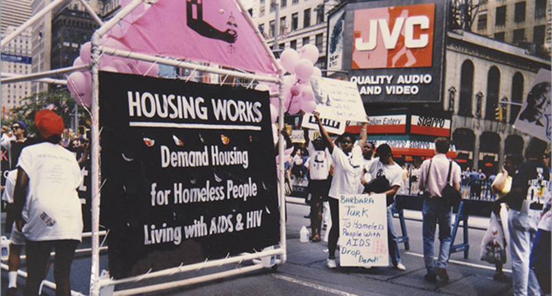 A home on wheels—Housing Works’ first Gay Pride float, June 30, 1991. A home on wheels—Housing Works’ first Gay Pride float, June 30, 1991.