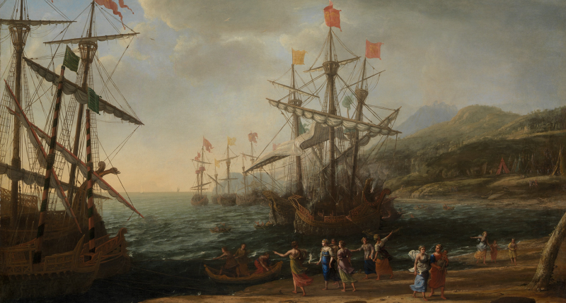 The Trojan Women Setting Fire to Their Fleet (detail), by Claude Lorrain (Claude Gellée), c. 1643. The Metropolitan Museum of Art, Fletcher Fund, 1955. The Trojan Women Setting Fire to Their Fleet (detail), by Claude Lorrain (Claude Gellée), c. 1643. The Metropolitan Museum of Art, Fletcher Fund, 1955.