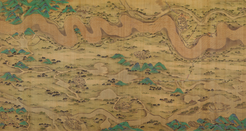 Ten Thousand Miles along the Yellow River (detail), by an unidentified Chinese artist, 1690–1722. The Metropolitan Museum of Art. Ten Thousand Miles along the Yellow River (detail), by an unidentified Chinese artist, 1690–1722. The Metropolitan Museum of Art.